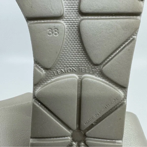 LEMON JELLY Sunny 05 Champagne Silver Platform Slides Sandals SZ 38 US 7.5 - Picture 8 of 8